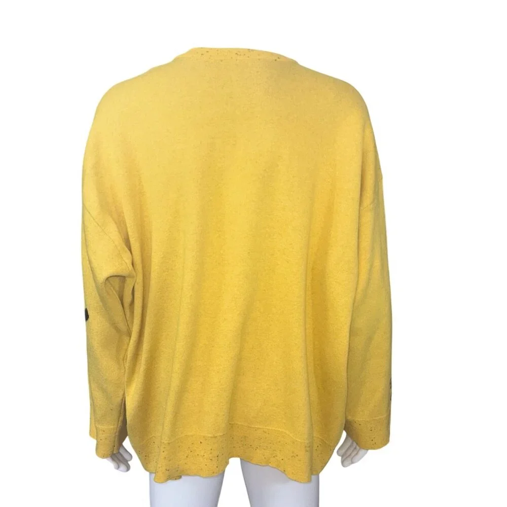 Disney Mickey Mouse Graphic Knit Yellow Pullover Sweater Size 3X Oversized
